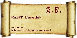 Reiff Benedek névjegykártya